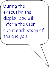 Fumetto 2: During the execution the display box will inform the user about each stage of the analysis